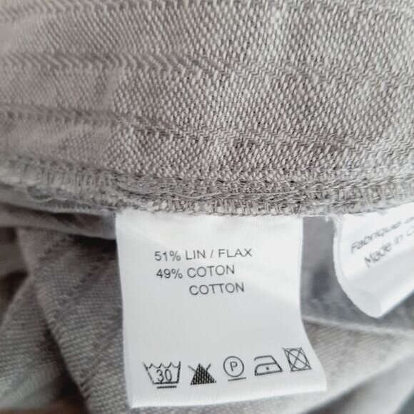 SOLOLA Linen Cotton Blend Capri Pants Drawstring Waist Long Shorts Grey Sz 6 - Picture 13 of 13